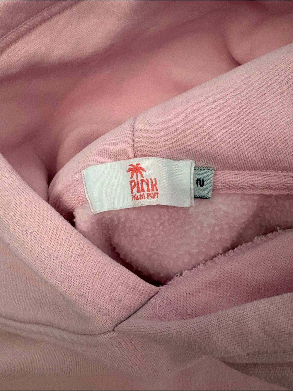 Pink Palm Puff “Everything Comes in Waves” Hoodie - Picture 3 of 4